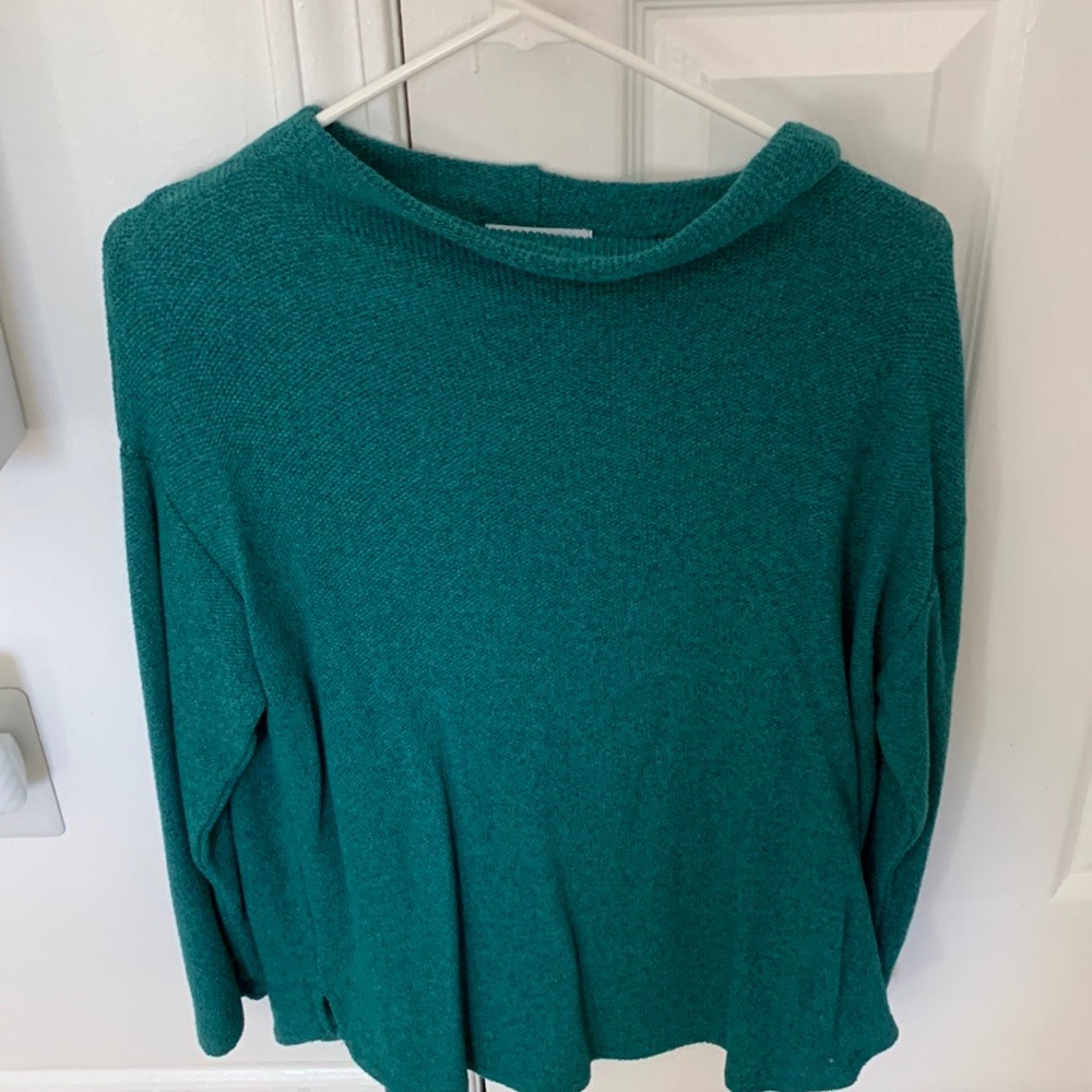 Green mock neck sweater
